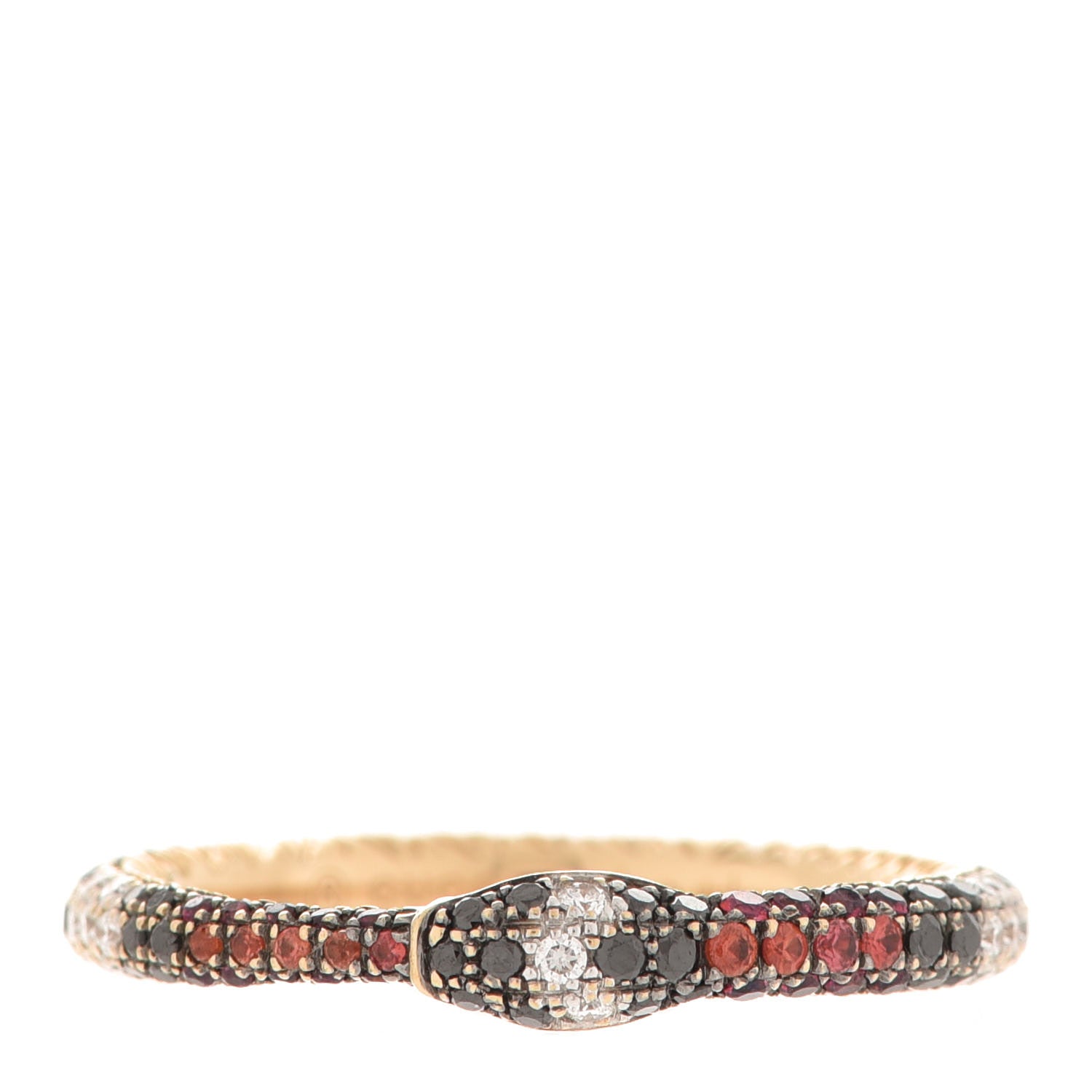 Gucci 18K Yellow Gold Black Diamond Topaz Sapphire Ouroboros Snake Ring 52 6 1 of 6
