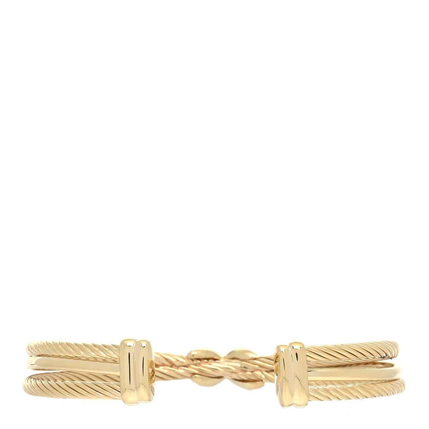 18K Yellow Gold Diamond 7mm Crossover X Bracelet