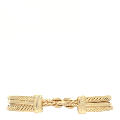 David Yurman 18K Yellow Gold Diamond 7mm Crossover X Bracelet 2 of 3