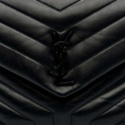Saint Laurent Calfskin Y Quilted Monogram Monochrome Medium Loulou Chain Satchel Black 7 of 9