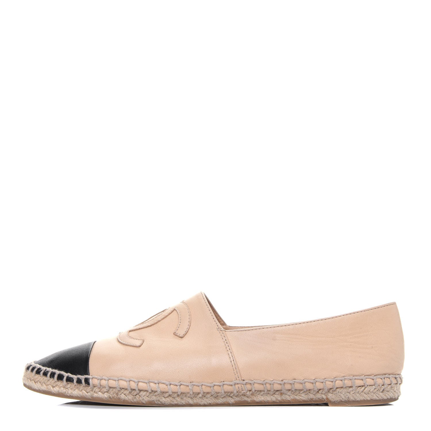 Chanel Lambskin CC Espadrilles 39 Beige Black 1 of 15