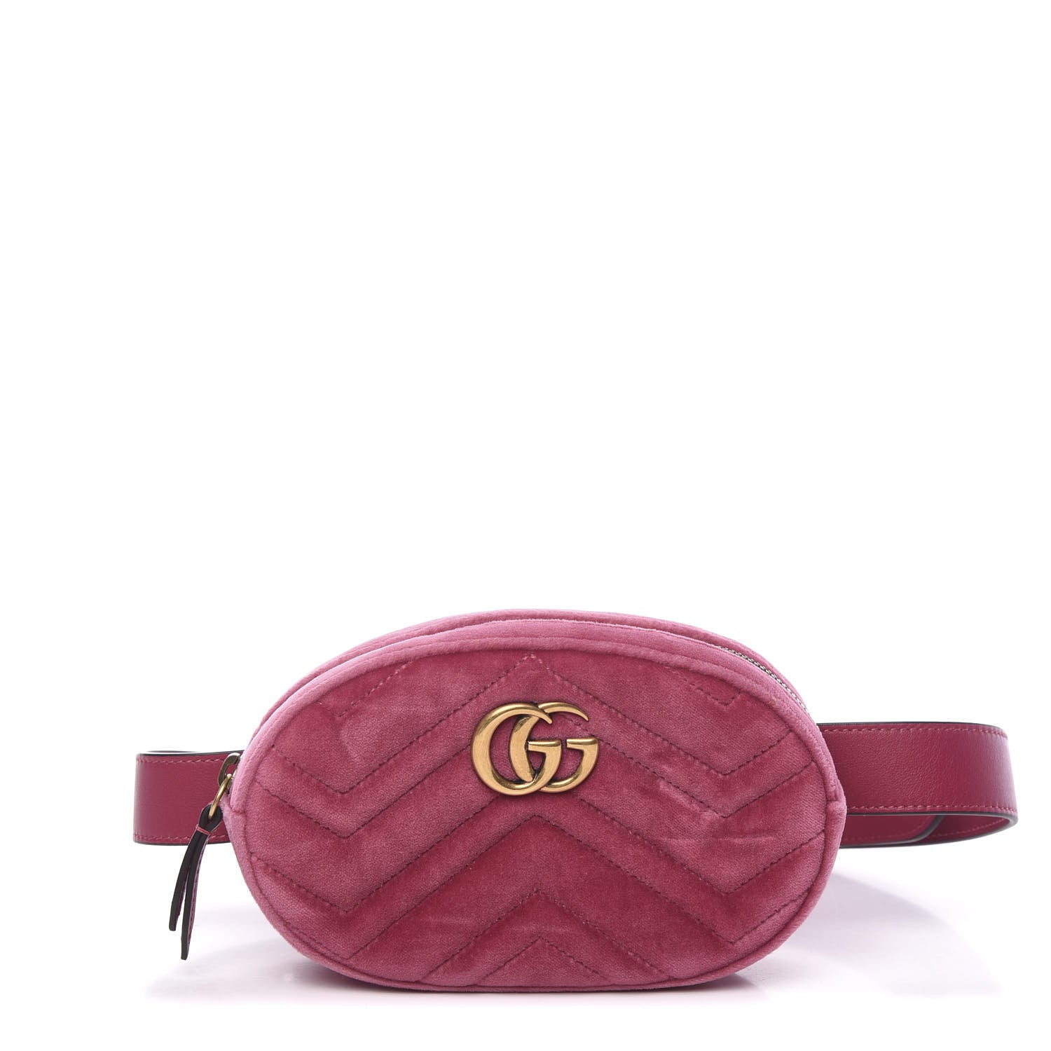 Gucci Velvet Matelasse GG Marmont Belt Bag 85 34 Light Raspberry Rose 1 of 10