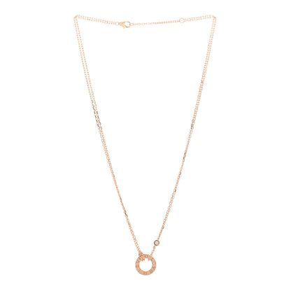 Cartier 18K Pink Gold 2 Diamond LOVE Necklace 3 of 5