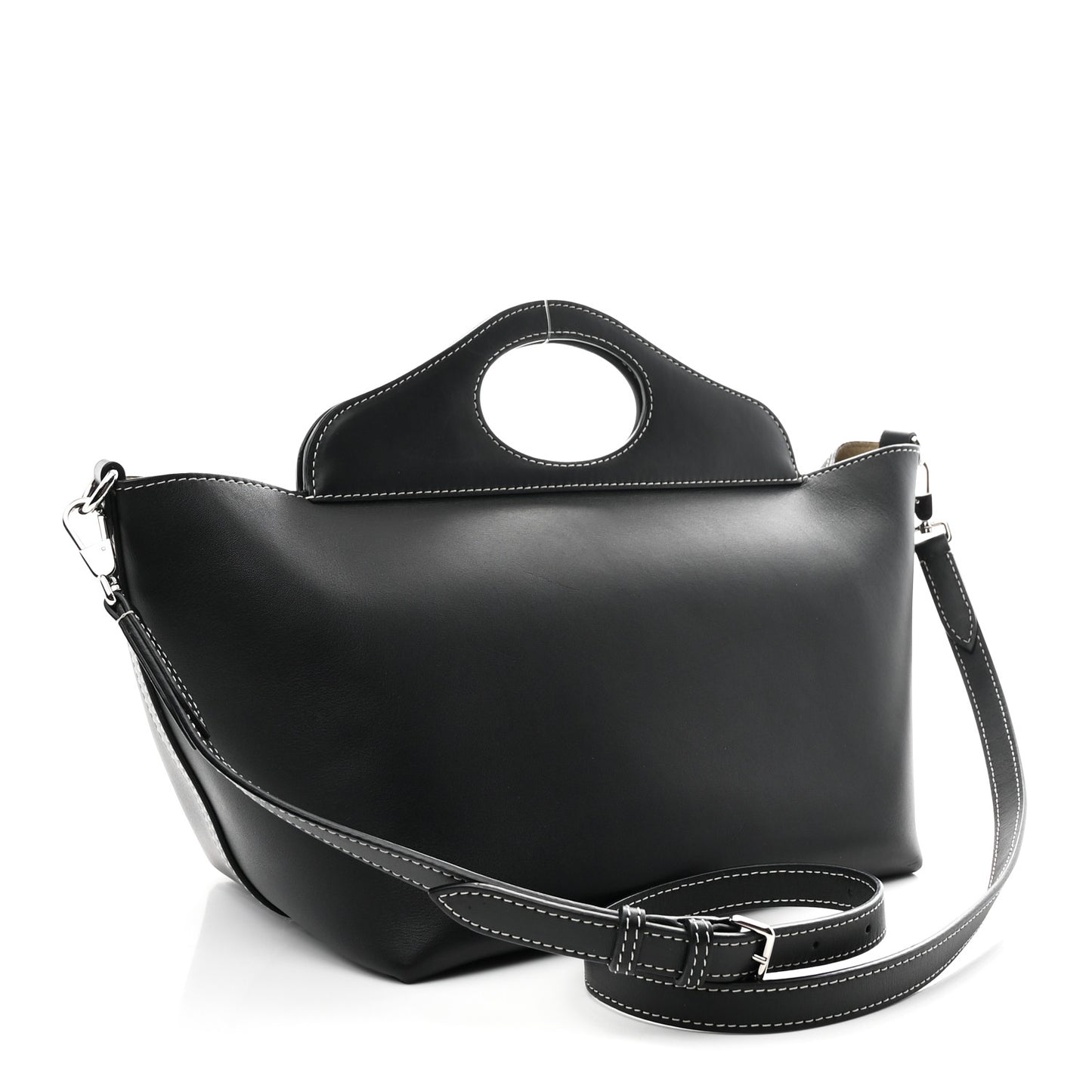 Soft Calfskin Small Pocket Tote Bag Black
