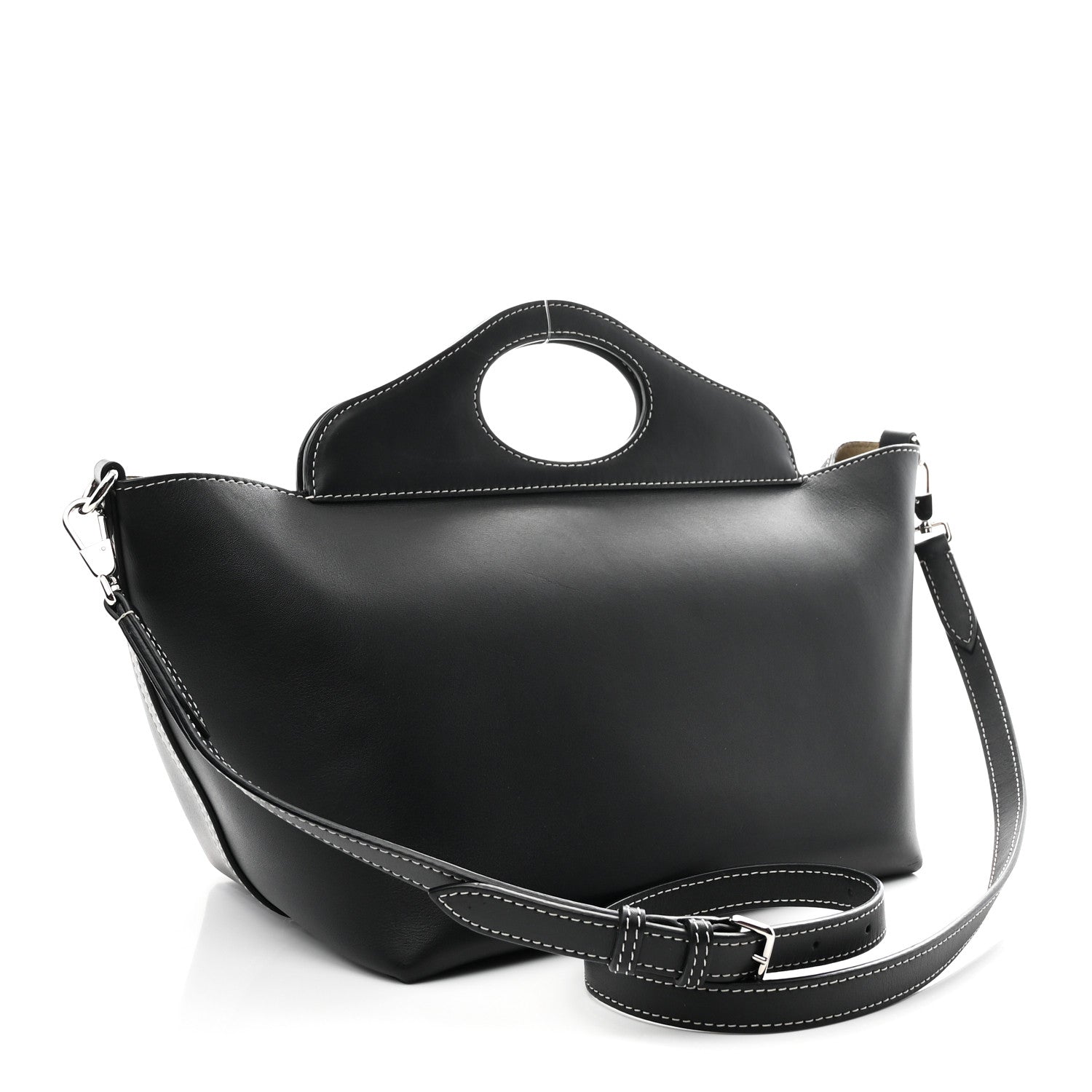 Burberry Soft Calfskin Small Pocket Tote Bag Black 3 of 9