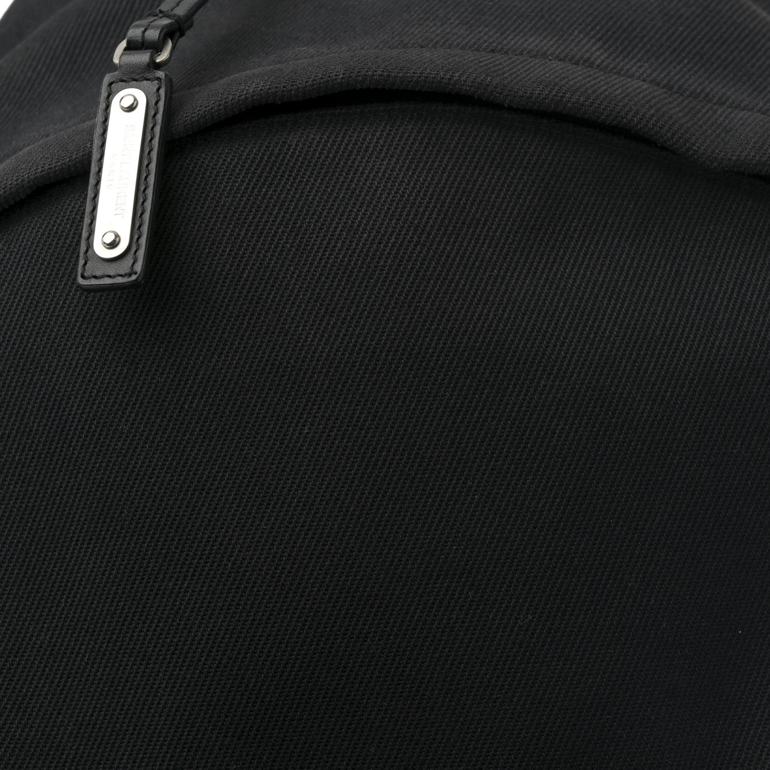 Saint Laurent Canvas Signature Embroidered City Backpack Black 7 of 12