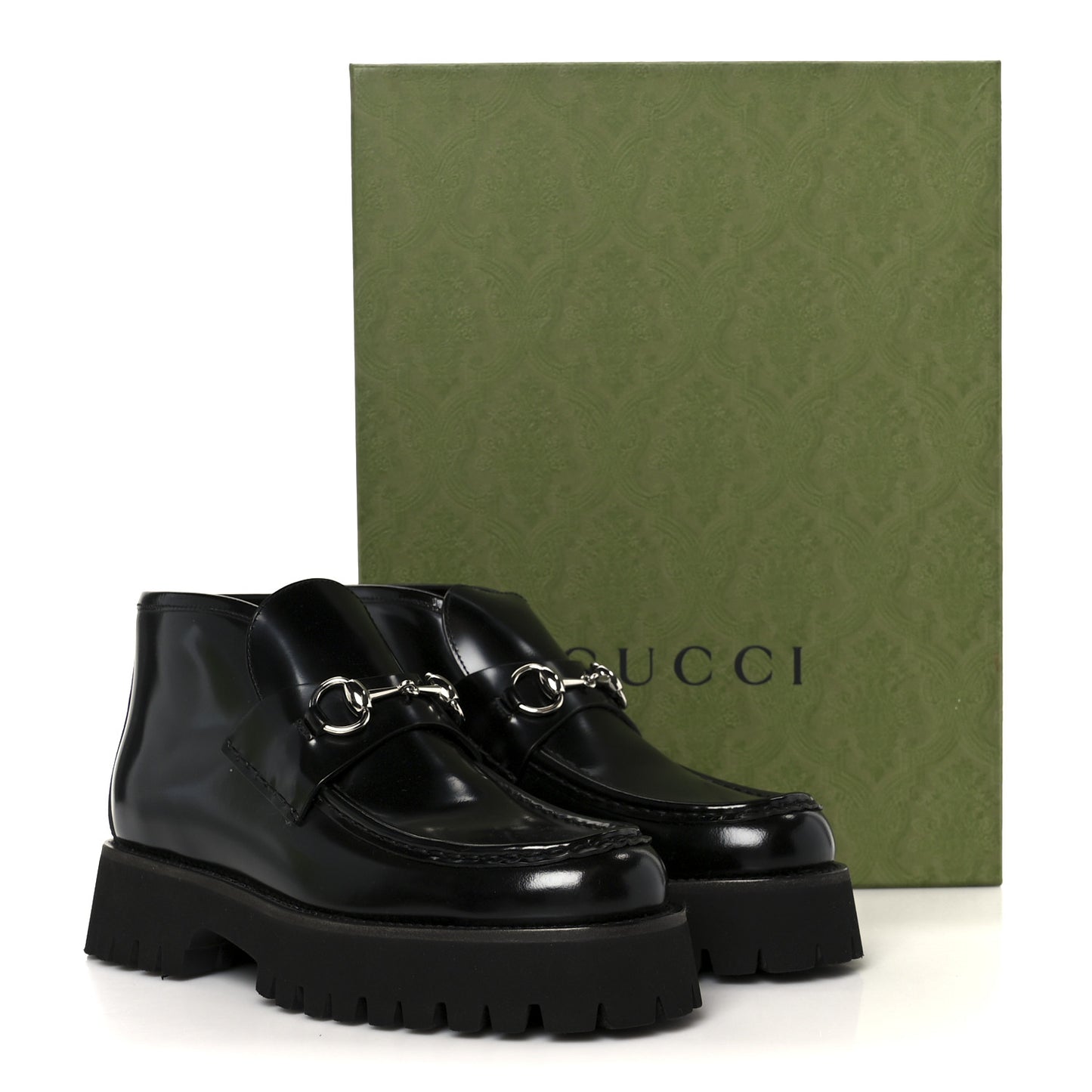 Cordovan Lux Womens Horsebit Platform Ankle Boots 38 Black