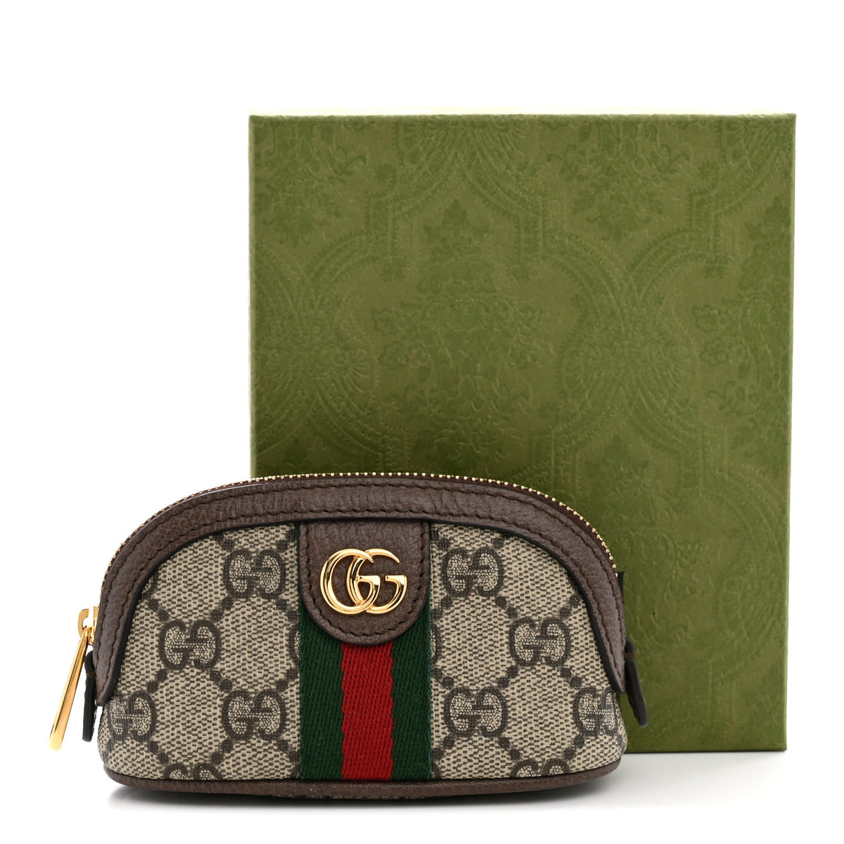 Gucci GG Supreme Monogram Web Ophidia Dome Key Pouch Beige New Acero 8 of 8