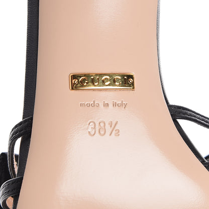 Gucci Nappa Queen Margaret High Heel Sandals 38.5 Black 7 of 8
