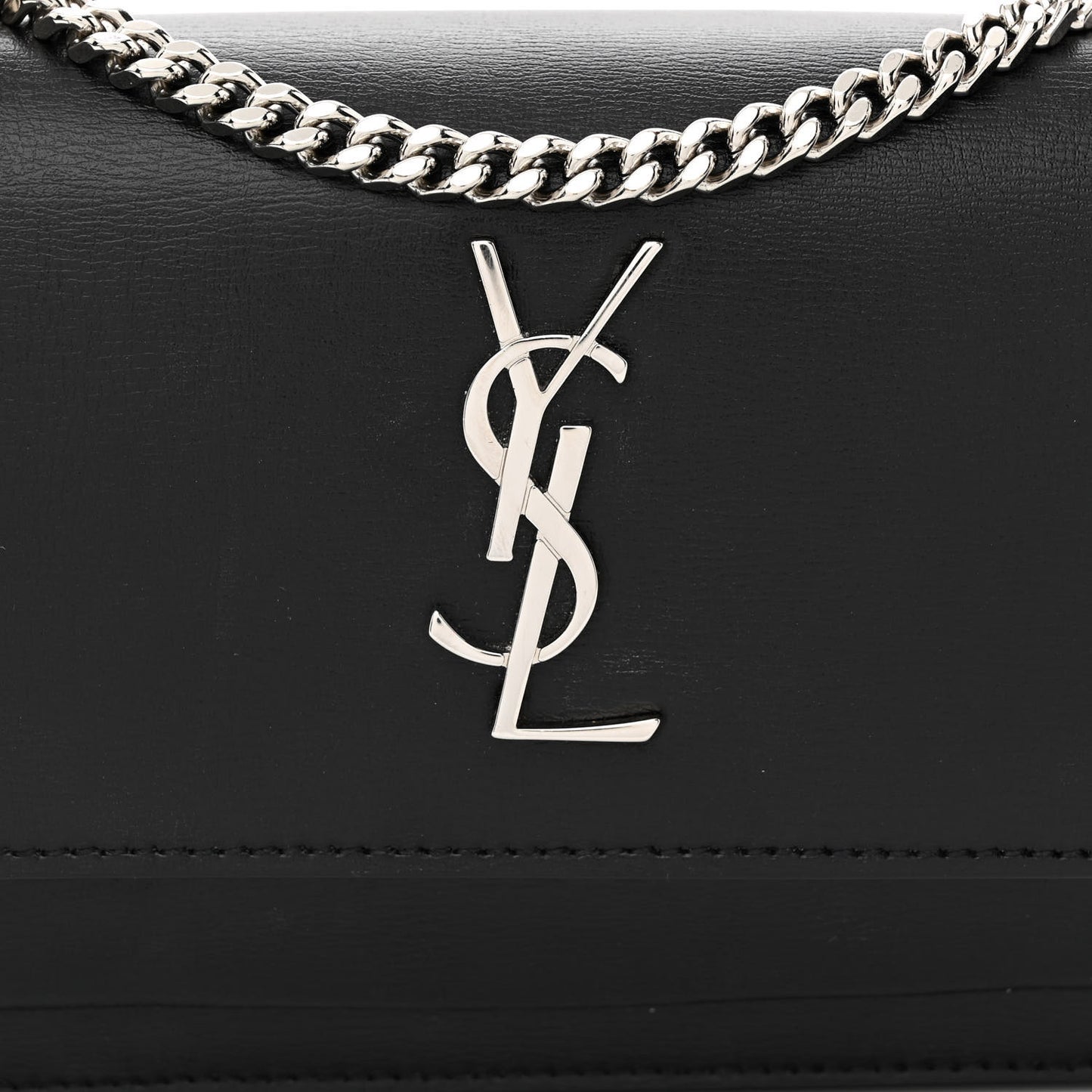 Calfskin Monogram Sunset Chain Wallet Black