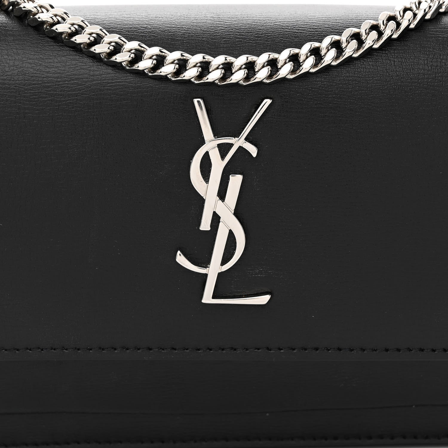 Saint Laurent Calfskin Monogram Sunset Chain Wallet Black 7 of 10