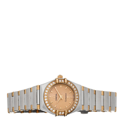 Omega Stainless Steel 18K Yellow Gold Diamond Bezel 22mm Constellation Quartz Watch Champagne 1367.10.00 2 of 4