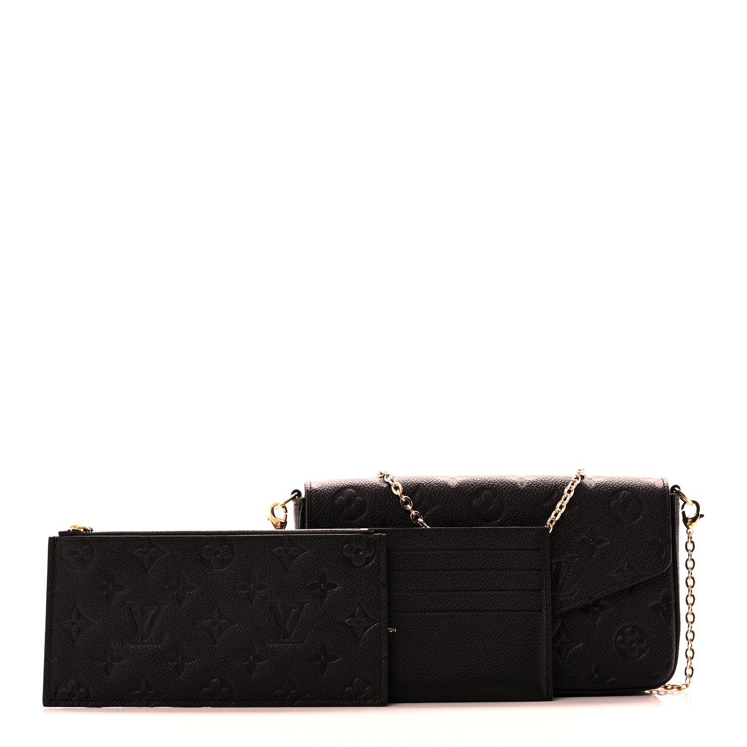 Louis Vuitton Empreinte Pochette Felicie Chain Wallet Black 3 of 11