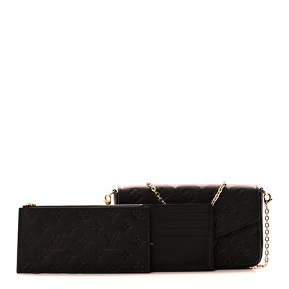 Louis Vuitton Empreinte Pochette Felicie Chain Wallet Black 3 of 11