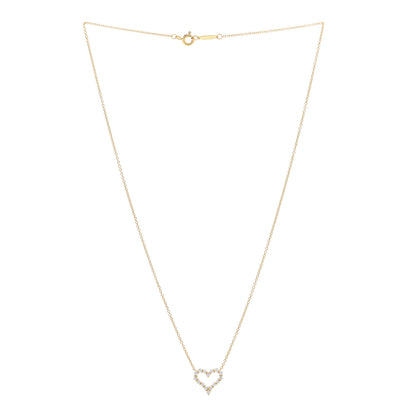 Tiffany 18K Yellow Gold Diamond Mini Heart Pendant Necklace 3 of 6