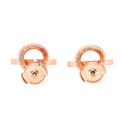 Hermes 18K Rose Gold Diamond Finesse Earrings 3 of 6