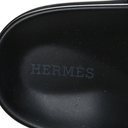 Hermes Calfskin Womens Chypre Sandals 36.5 Black 7 of 9