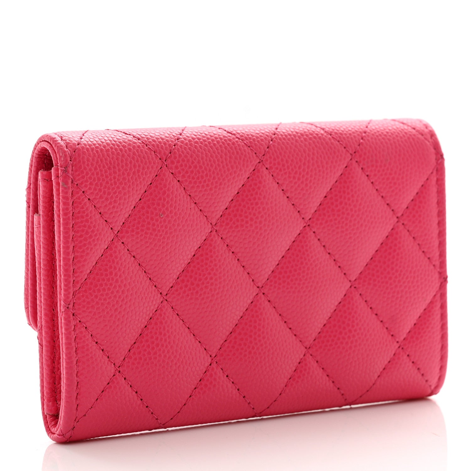 Chanel Caviar Quilted Chanel 19 Flap Card Holder Wallet Dark Pink 3 of 8
