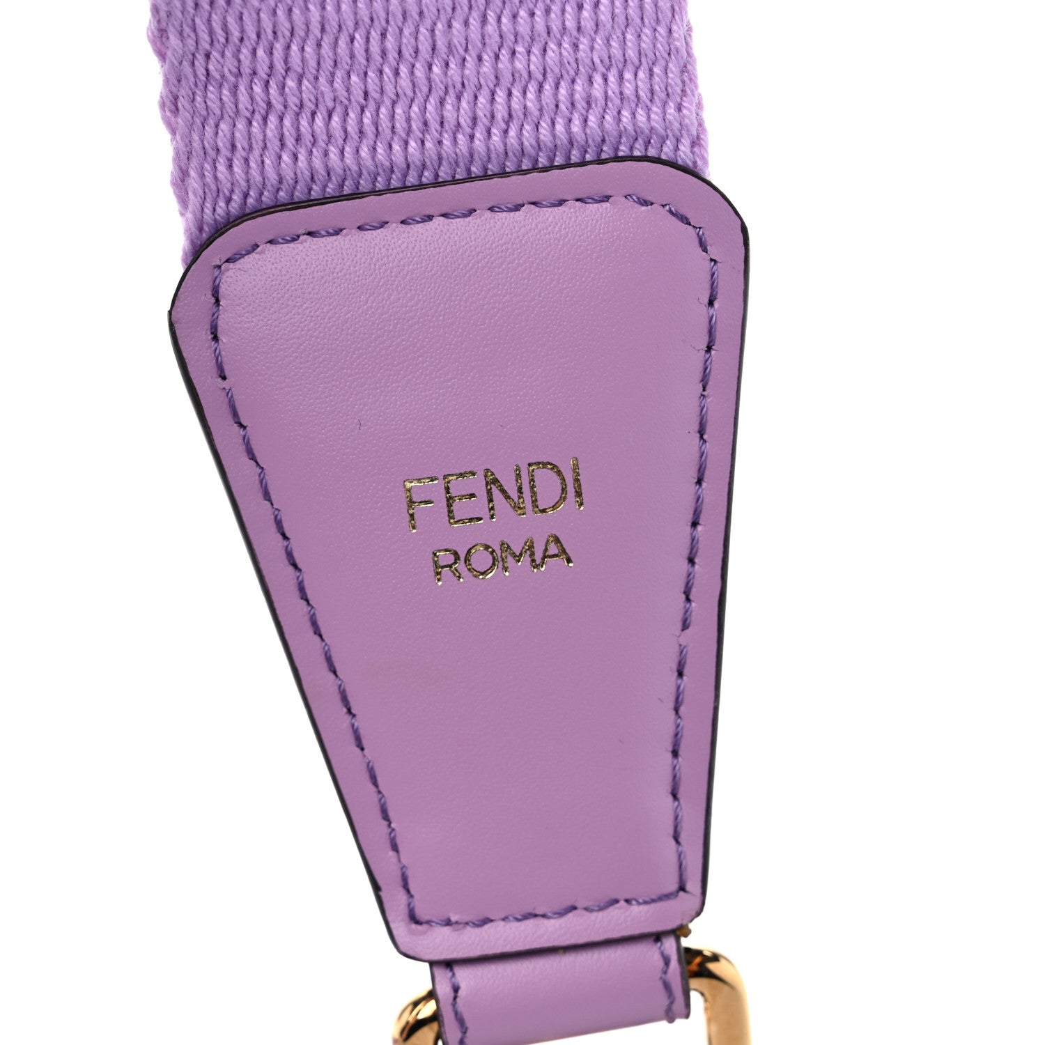 Fendi Jacquard Ribbon Vitello King FF Bi-Color Intreccio Adjustable Strap You Violetta Crema 4 of 5