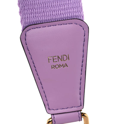 Fendi Jacquard Ribbon Vitello King FF Bi-Color Intreccio Adjustable Strap You Violetta Crema 4 of 5