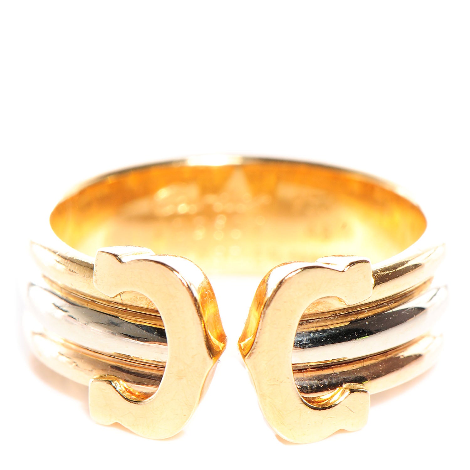 Cartier 18K Pink Yellow White Gold C De Ring 48 4.5 1 of 4