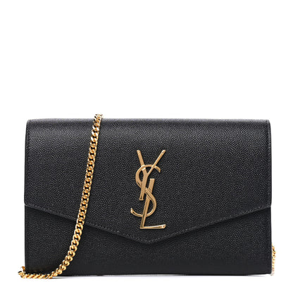 Saint Laurent Grain De Poudre Uptown Chain Wallet Black 1 of 4
