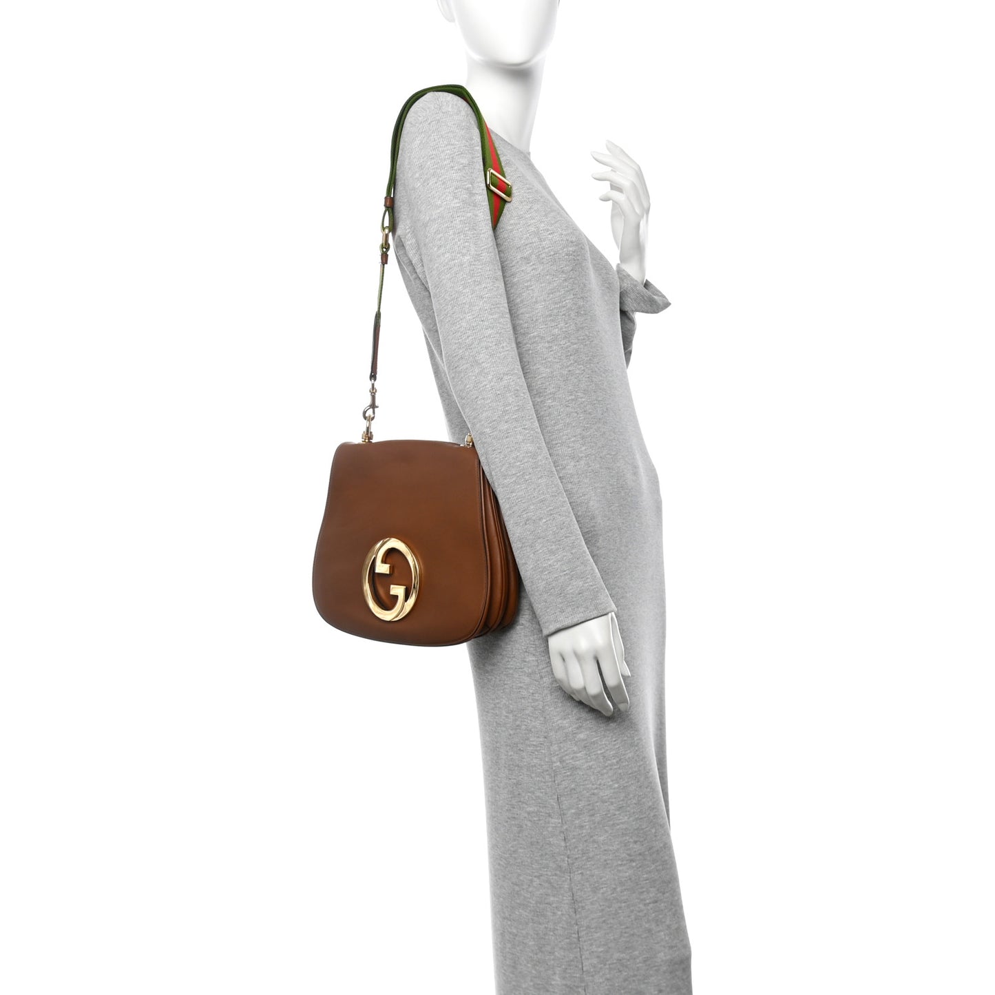 Roxy Calfskin Web Medium Blondie Shoulder Flap Bag Cuir