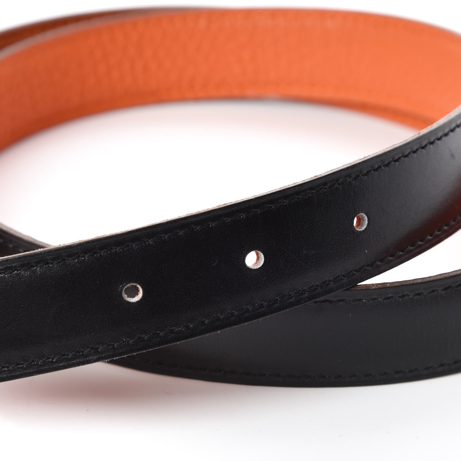Hermes Box Taurillon Clemence 24mm Constance Belt 80 Orange Black 5 of 7