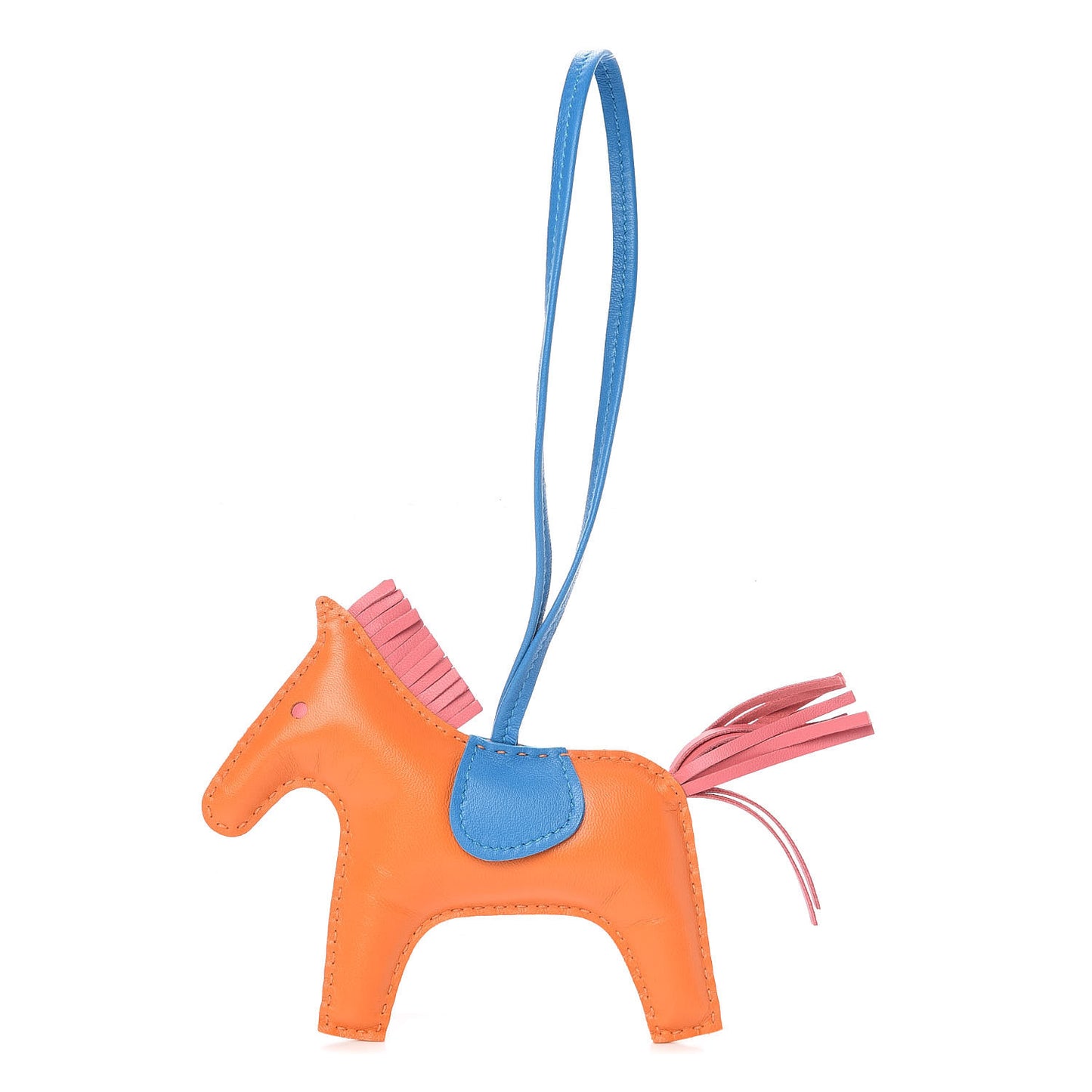 Milo Lambskin Grigri Rodeo Horse Bag Charm MM Orange Bleu Zanzibar Rose Azalee