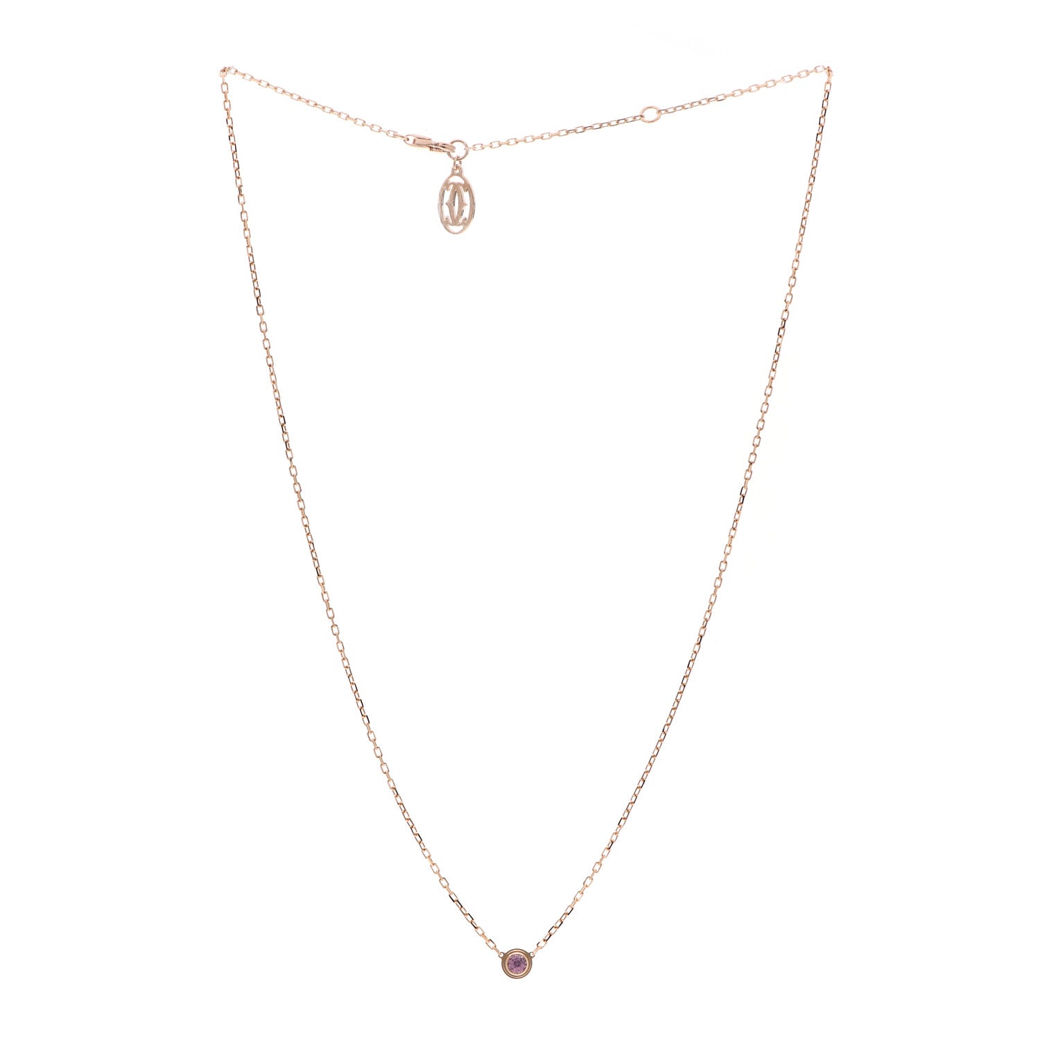 Cartier 18K Pink Gold Pink Sapphire D'Amour Pendant Necklace 3 of 5