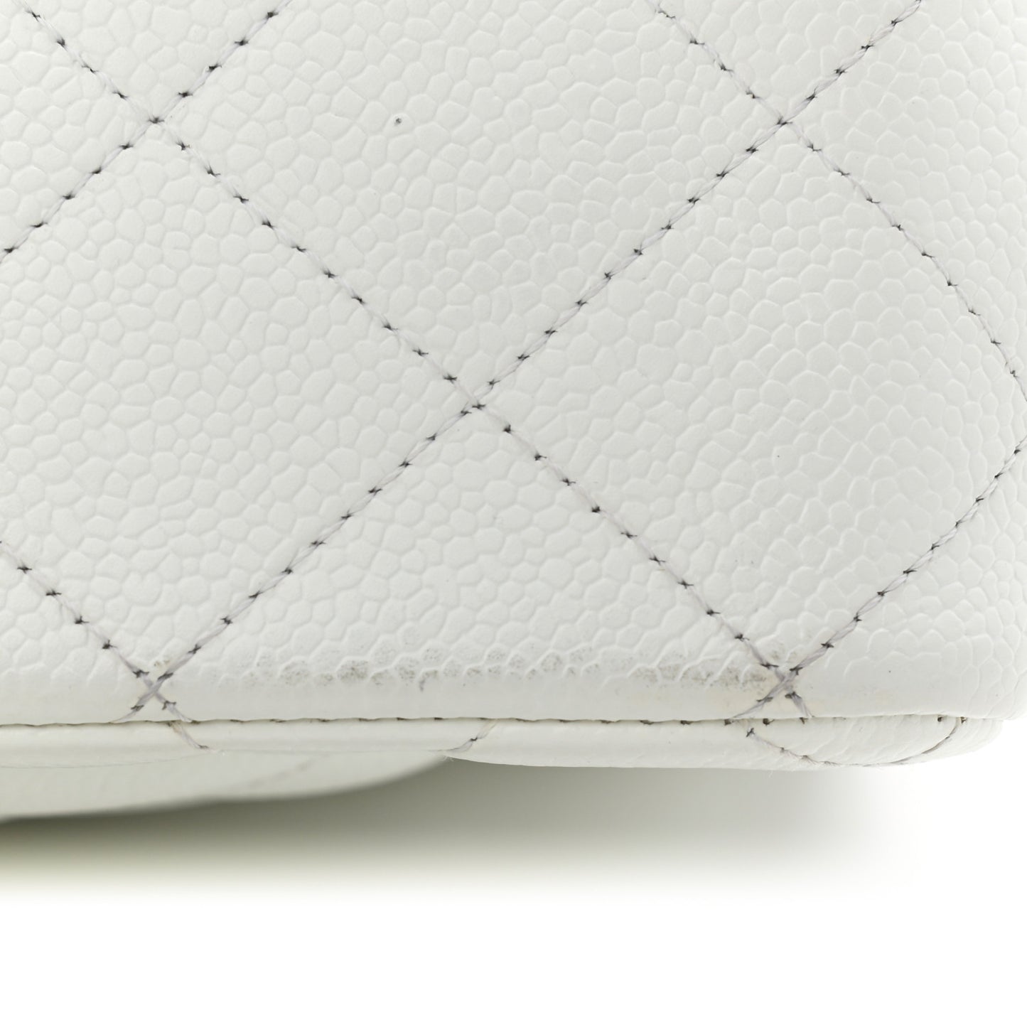 Caviar Quilted Jumbo Double Flap White