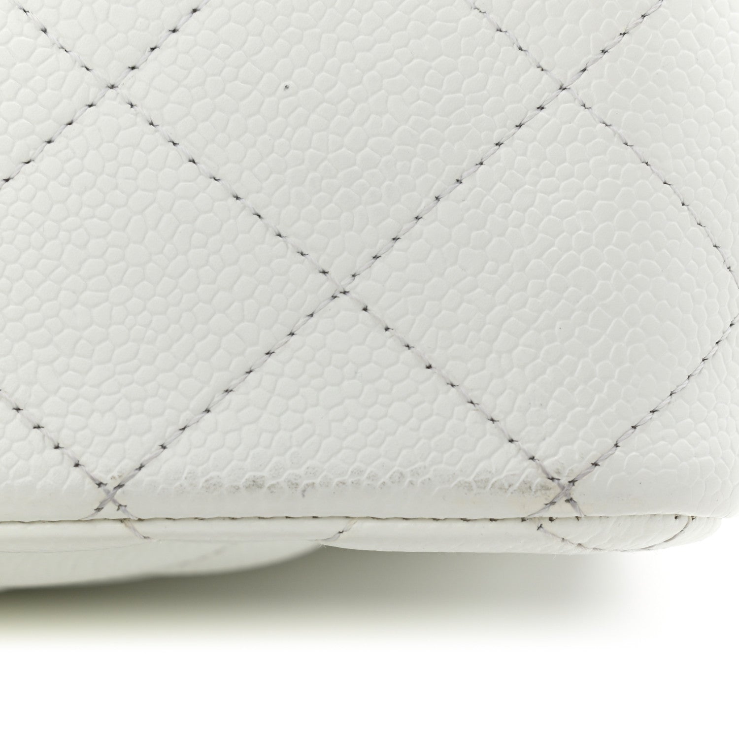 Chanel Caviar Quilted Jumbo Double Flap White 12 of 12