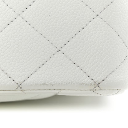 Chanel Caviar Quilted Jumbo Double Flap White 12 of 12