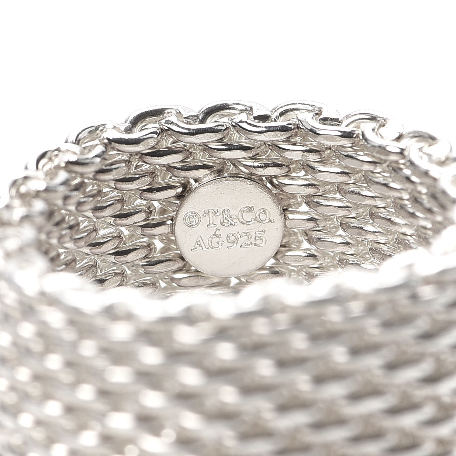 Tiffany Sterling Silver Mesh Somerset Ring 56 7.5 4 of 4