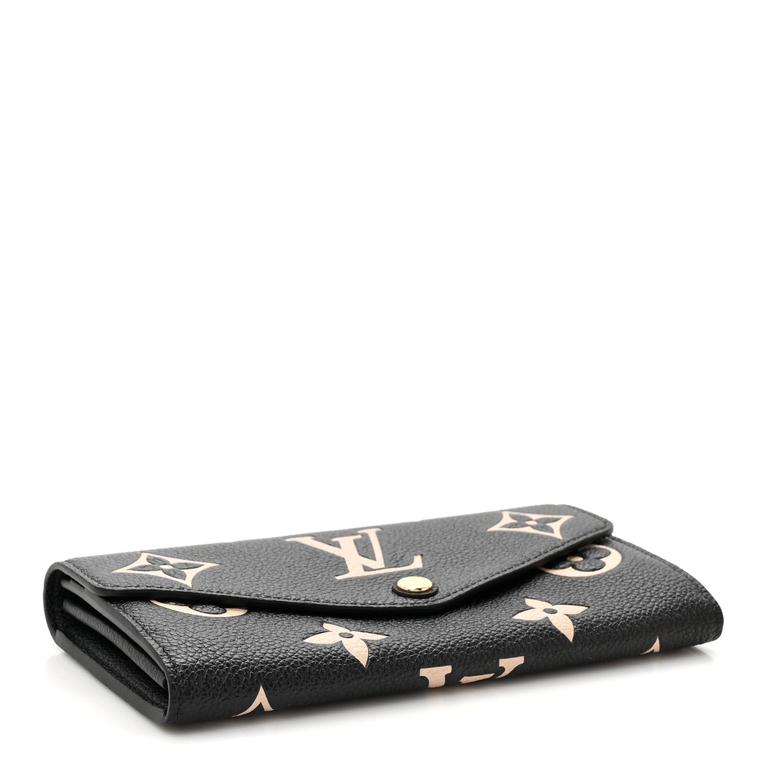 Louis Vuitton Monogram Empreinte Giant Sarah Wallet Black Beige 4 of 7