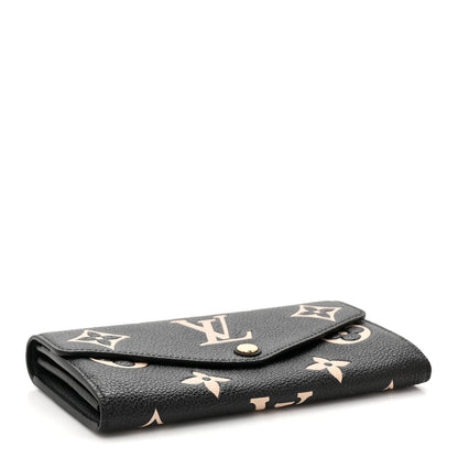 Louis Vuitton Monogram Empreinte Giant Sarah Wallet Black Beige 4 of 7