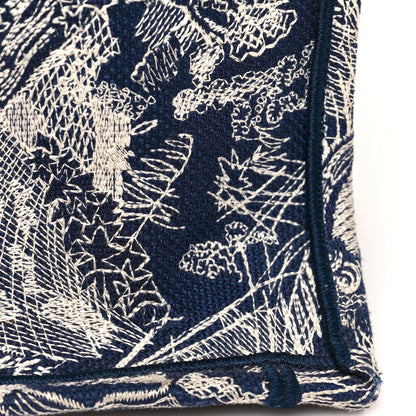 Christian Dior Canvas Embroidered Large Dioriviera Toile De Jouy Reverse Book Tote Blue 11 of 11
