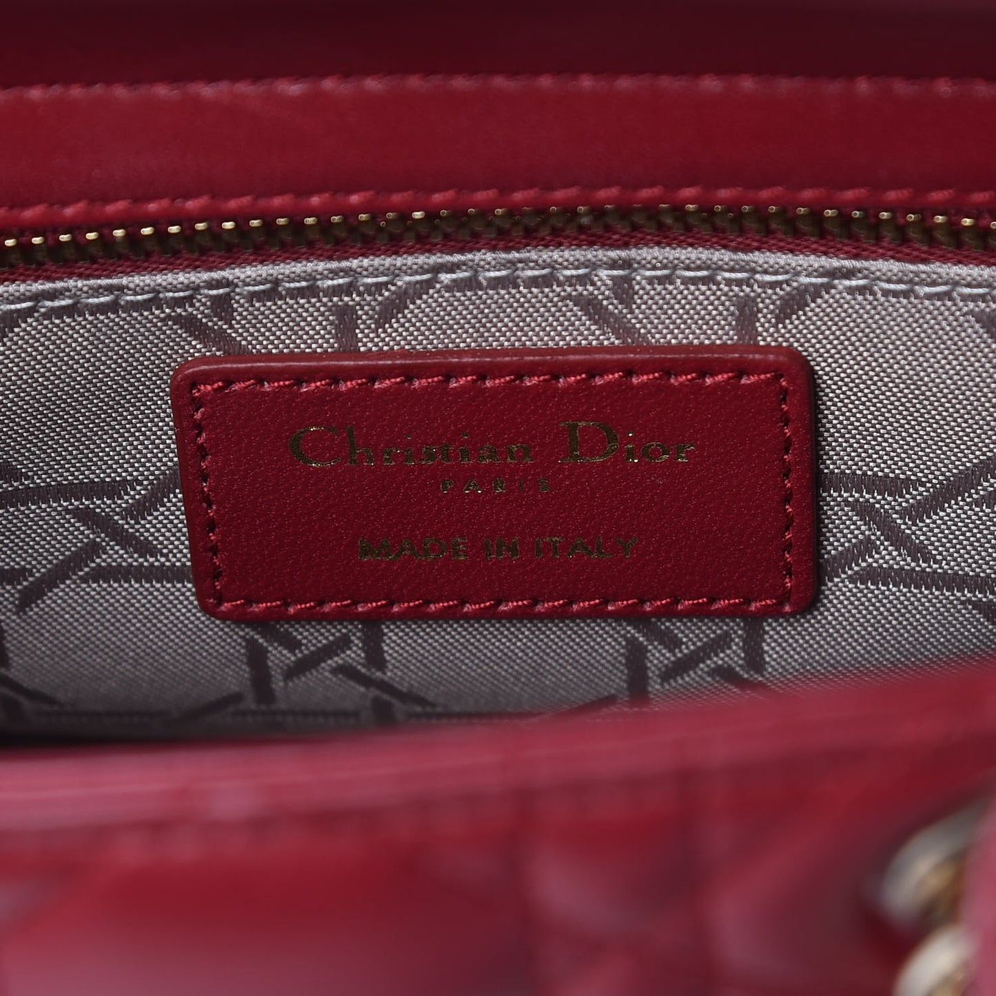 Lambskin Cannage Small My Lady Dior Red