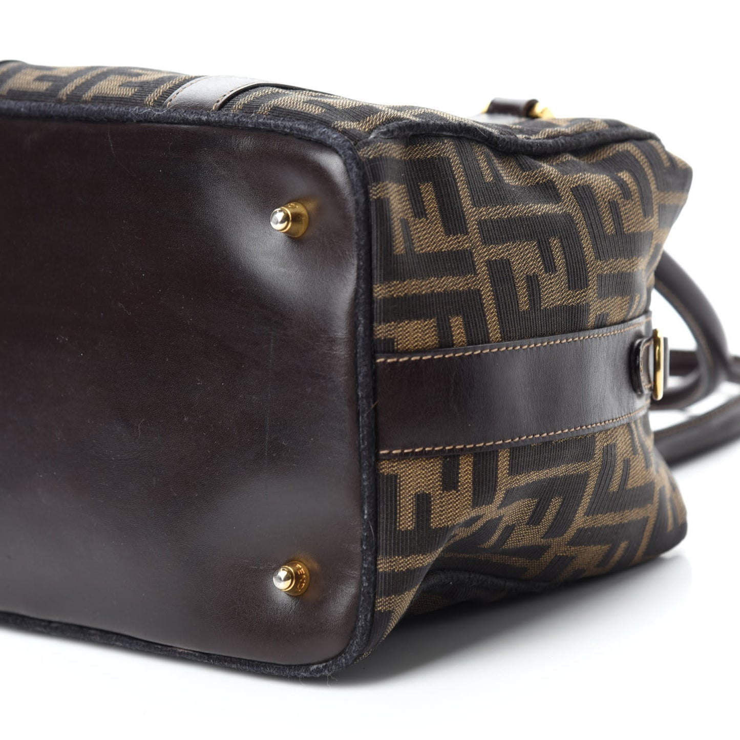 Zucca Calfskin Medium Convertible Boston Satchel Tobacco