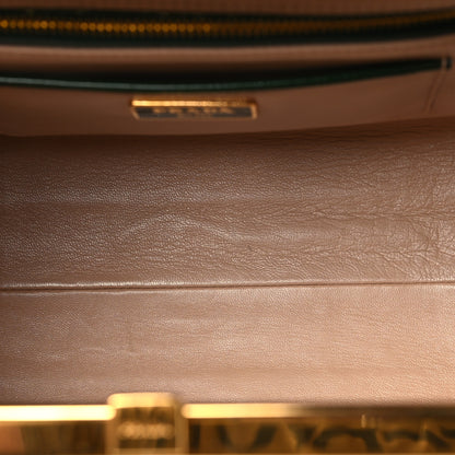 Prada Saffiano Vernice Pyramid Bag Larice Sabbia 4 of 10