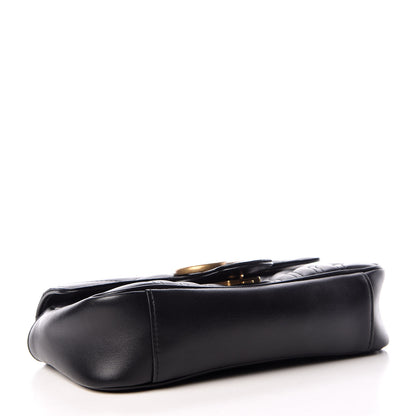 Gucci Calfskin Matelasse Mini GG Marmont Shoulder Bag Black 4 of 10