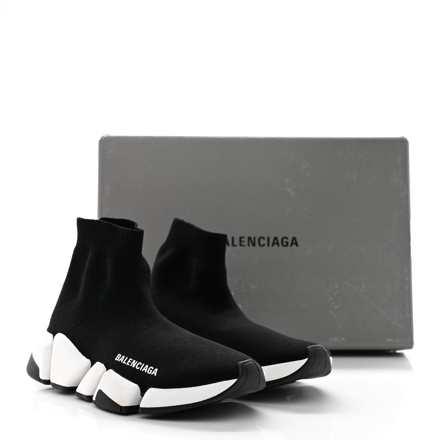 Technical 3D Recycled Knit Bi-Color Sole Womens Speed 2.0 Sneakers 35 Black White
