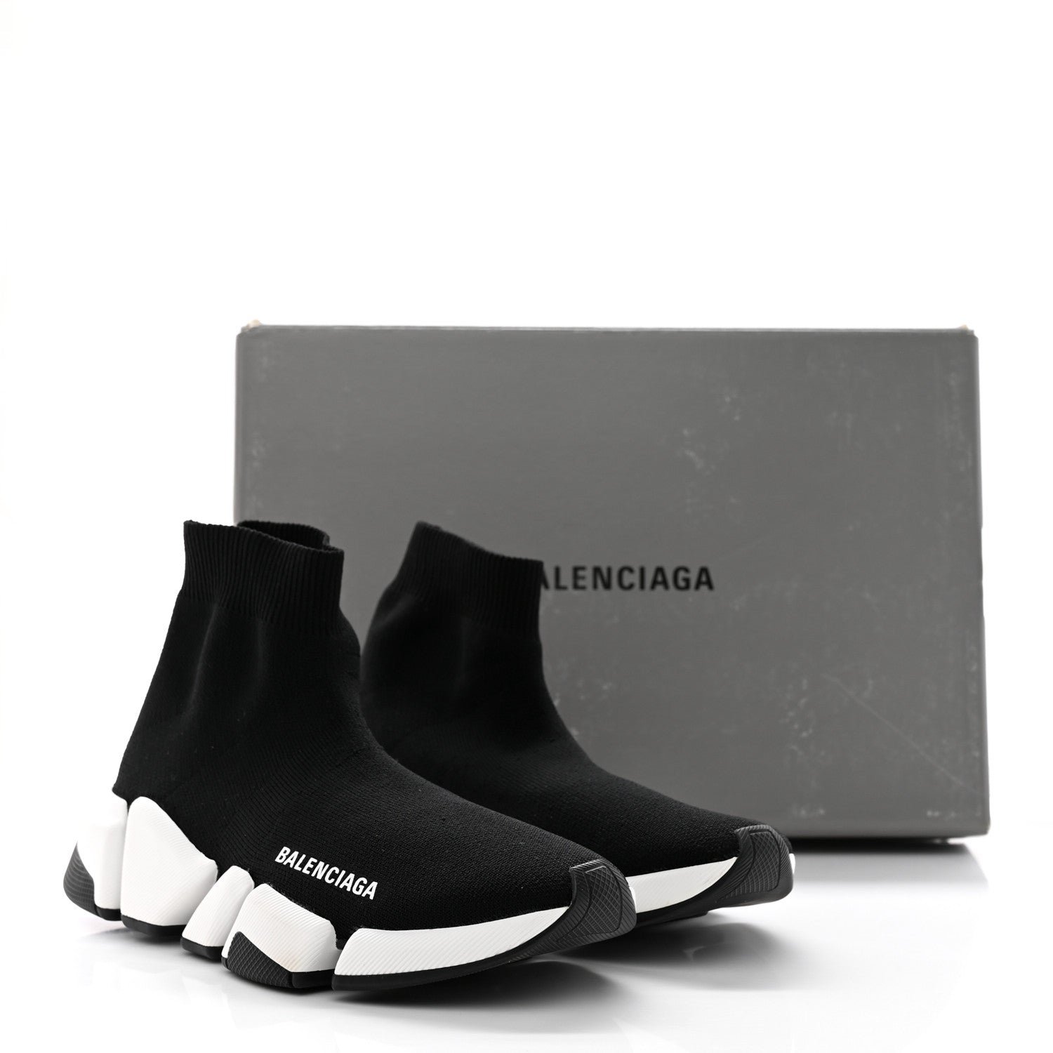 Balenciaga Technical 3D Recycled Knit Bi-Color Sole Womens Speed 2.0 Sneakers 35 Black White 13 of 13