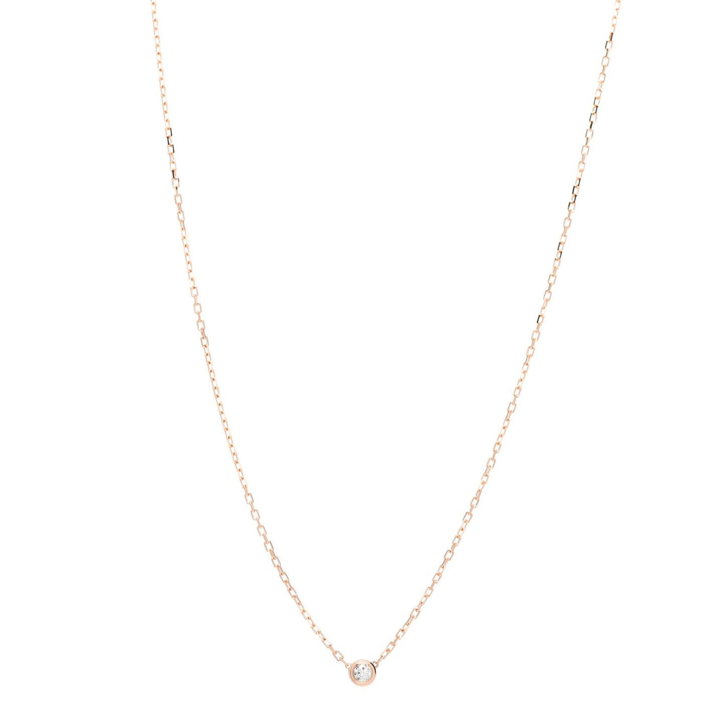 18K Pink Gold Diamond SM D'Amour Pendant Necklace