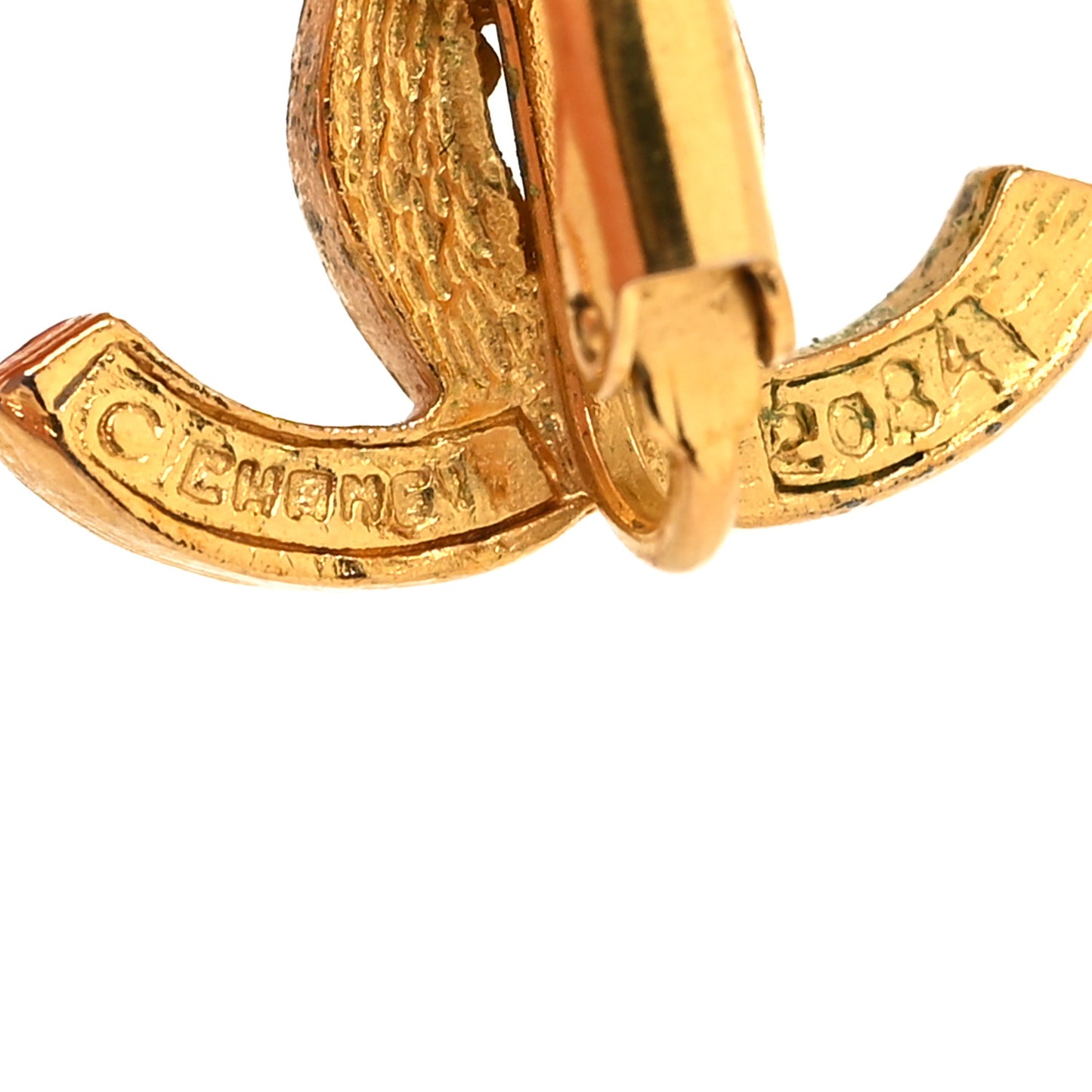 Crystal CC Clip On Earrings Gold