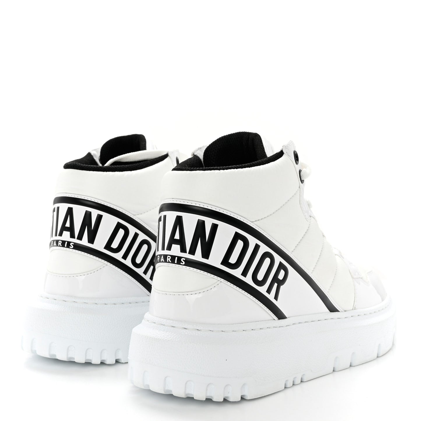 Nylon Fabric Womens D-Player High Top Sneakers 38 White Black