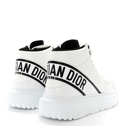 Christian Dior Nylon Fabric Womens D-Player High Top Sneakers 38 White Black 4 of 8