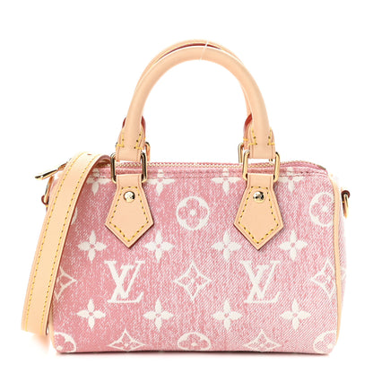 Louis Vuitton Monogram Jacquard Denim Nano Speedy Bandouliere Pink 1 of 8