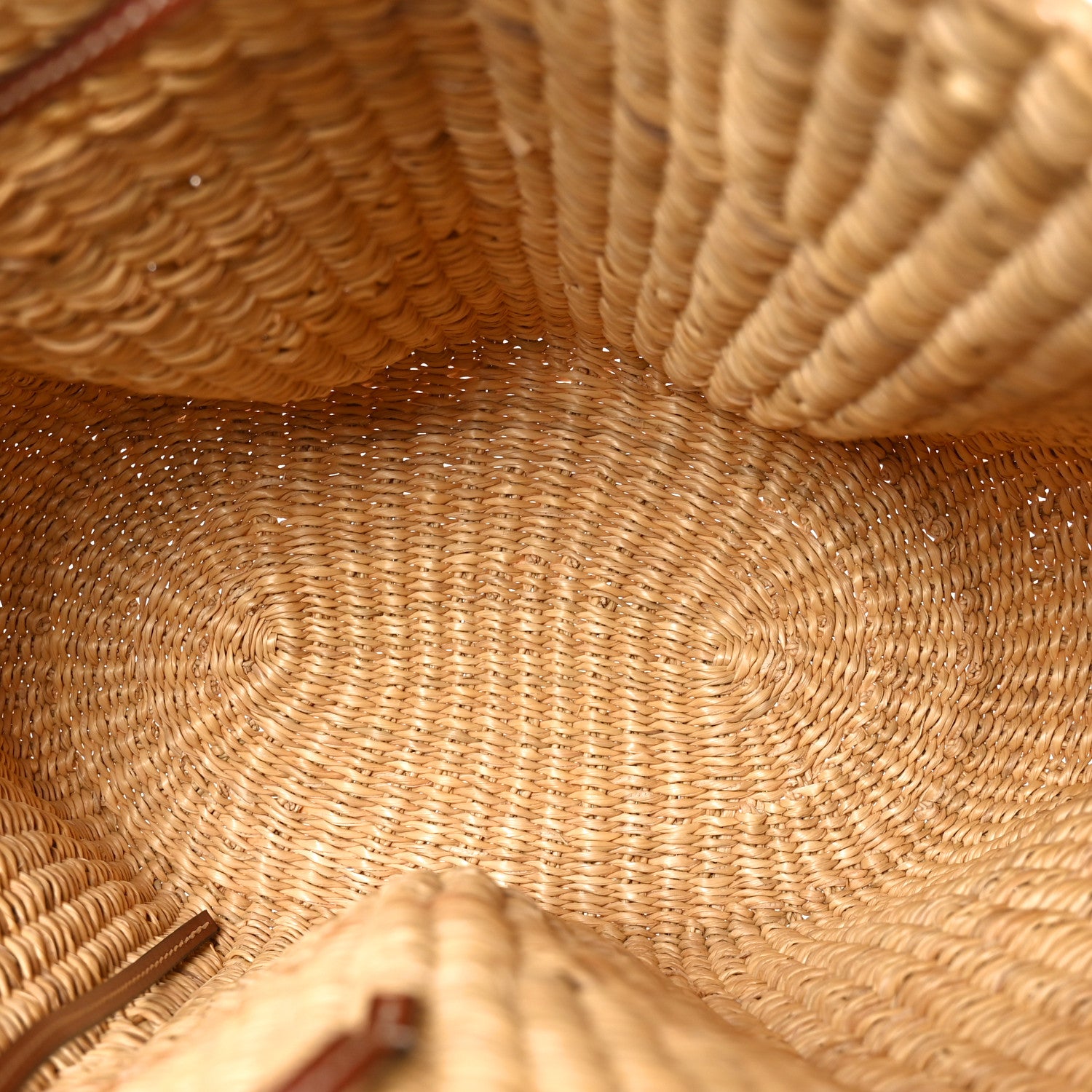 Loewe Calfskin Raffia Paulas Ibiza Small Shell Basket Tote Bag Natural Tan 9 of 17