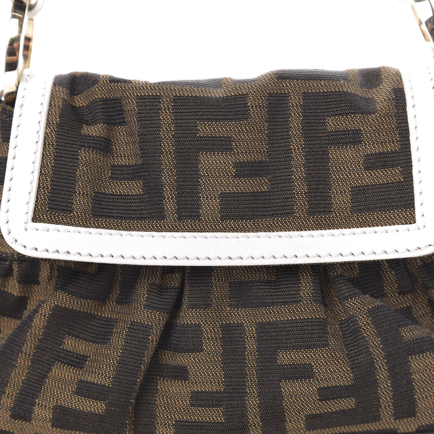 Fendi Zucca Cuoio Lucido Mini Chef Shoulder Bag Tobacco White 9 of 9